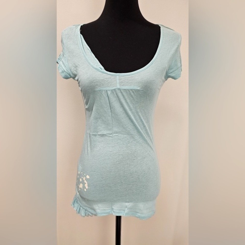 BCBGeneration Aquamarine Scoop Neck Tee, Size M, NWT